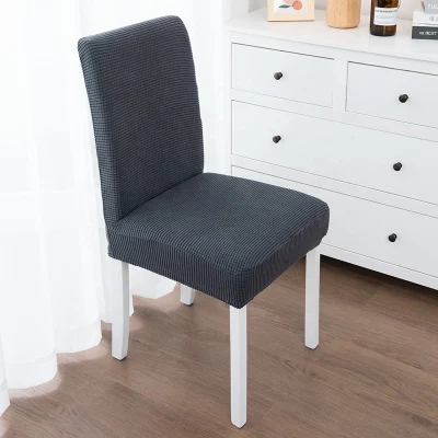 Jacquard Spandex Esszimmer Solid Stuhl Sitzbezug
