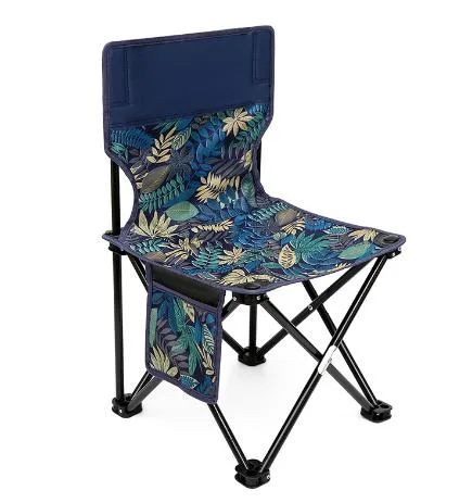 Outdoor Folding Chair Wilderness Sketching Fishing Stool Portable Barbecue Family Camping Oxford Cloth Folding Chair Leisure and Intertainment