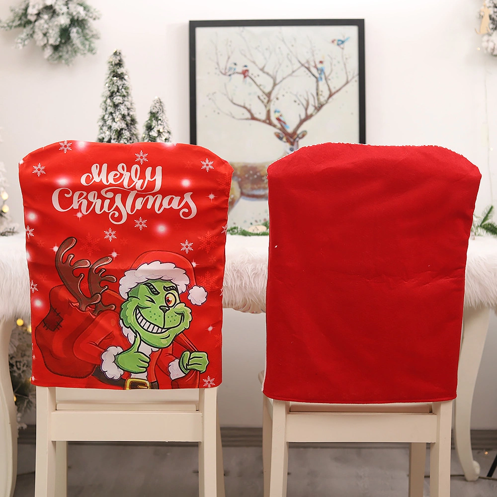 Snowman Oldman Bear Christmas Festival Chair Cover for Decoration