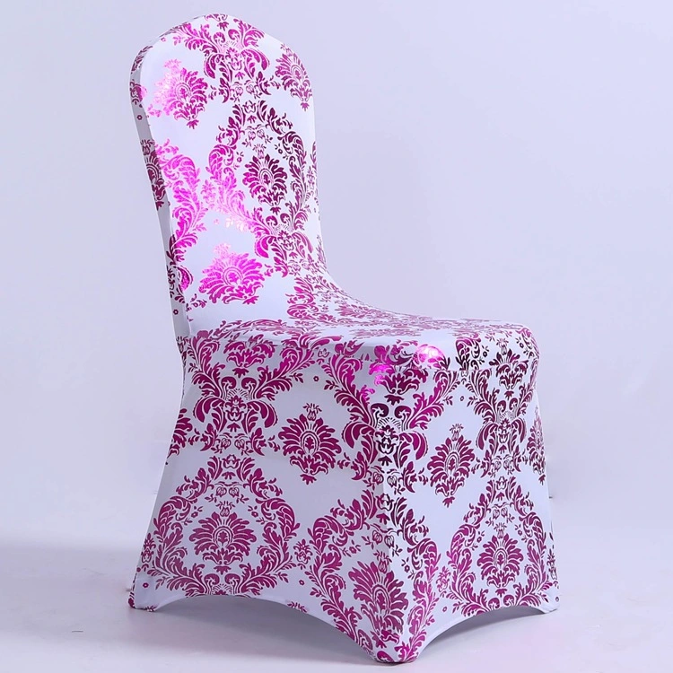 Metallic Gold Printed Full Cover Wedding Decorative Spandex Chair Cover