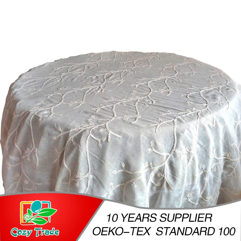 Hotel Restaurant Banquet Party Festival Holiday Full Sequins Embroidery Taffeta Tablecloth