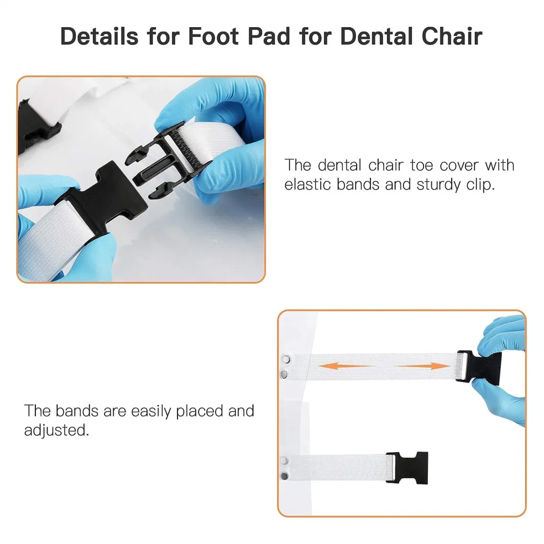 SJ Plastic Dental Chair Sleeves Waterproof and Reusable Dental Seat Feet Sleeve with Elastic Bands