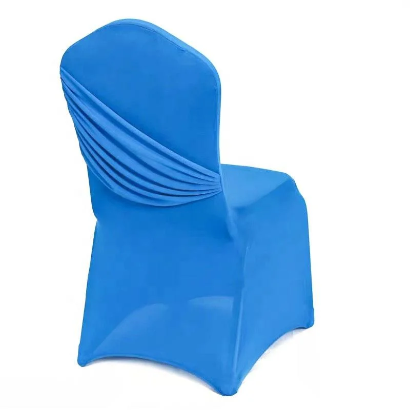 Elegant Spandex Chair Cover Wedding Banquet with Swag Back Ruffled