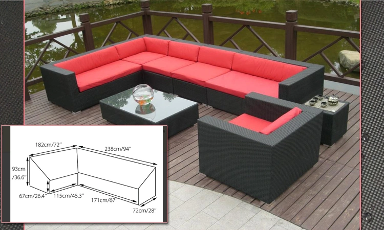 Custom Outdoor Corner Sofa Cover Furniture Dust Cover L-Shaped Waterproof Sofa Cover