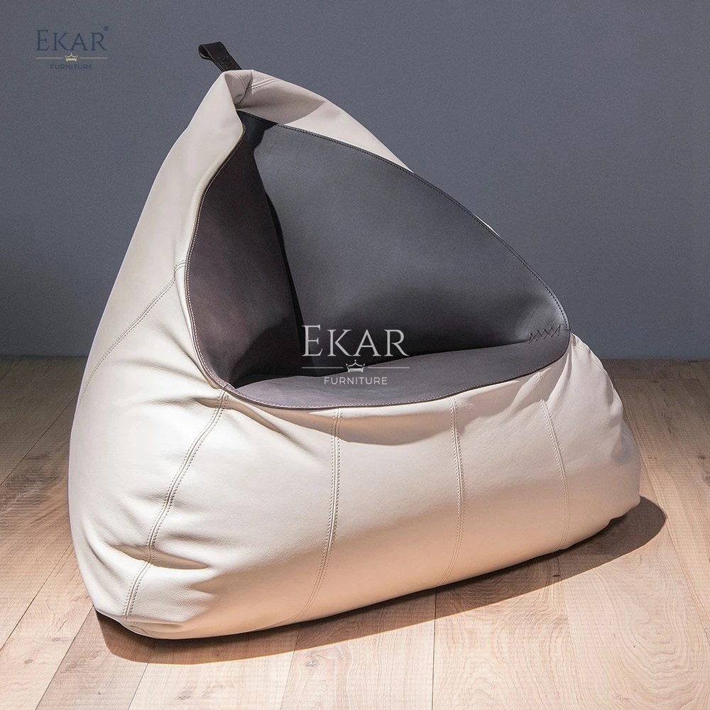 Bean Bag Chair with Polystyrene Particle Filling and Full Leather Cover