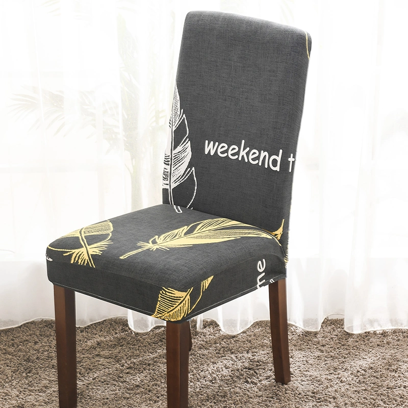 160GSM 3D Printing Pattern Spandex Stretch Chair Seat Cover Cheap Price Elastic Chair Cover for Dining Living Room