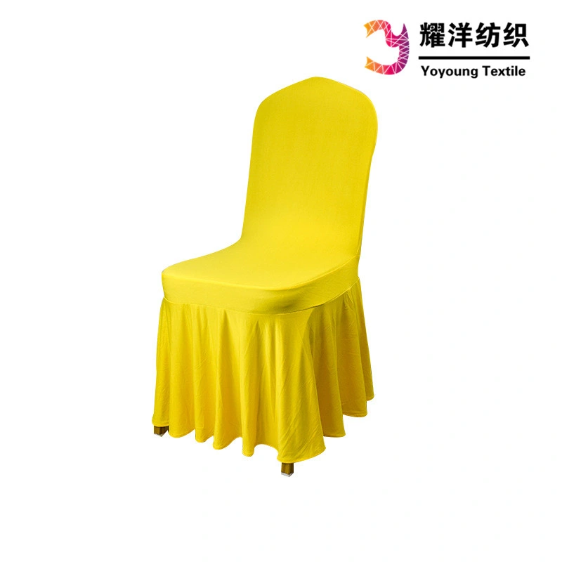 Wholesale Cheap White Thick Air Layer Spandex Ruffled Chair Covers for Wedding Party Banquet