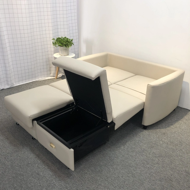 New Design Convertible Double Sofa Couch Sleeping Futon Folding Hospital Hotel Storage Sofa Bed