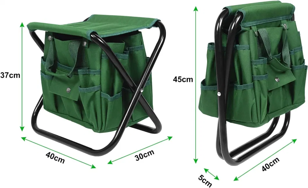 Garden Tools Chair Folding Stool Gardening with Removable Storage Bag Garden