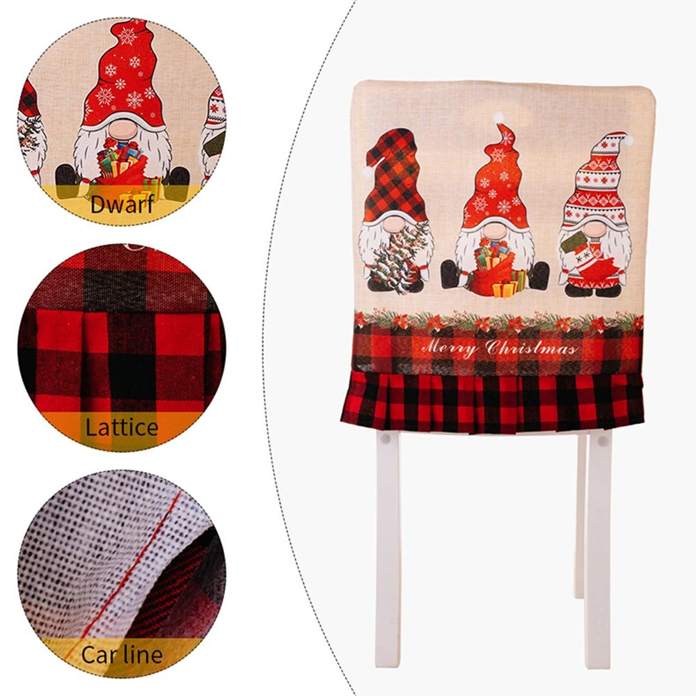 Christmas Pattern Dining Chair Slipcover Cloth Sleeve Chair Back Cover Protector for Home Dining Room - DOT