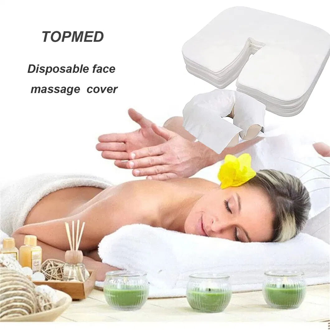 Spunlace White Massage Table Face Covers with X--Shape