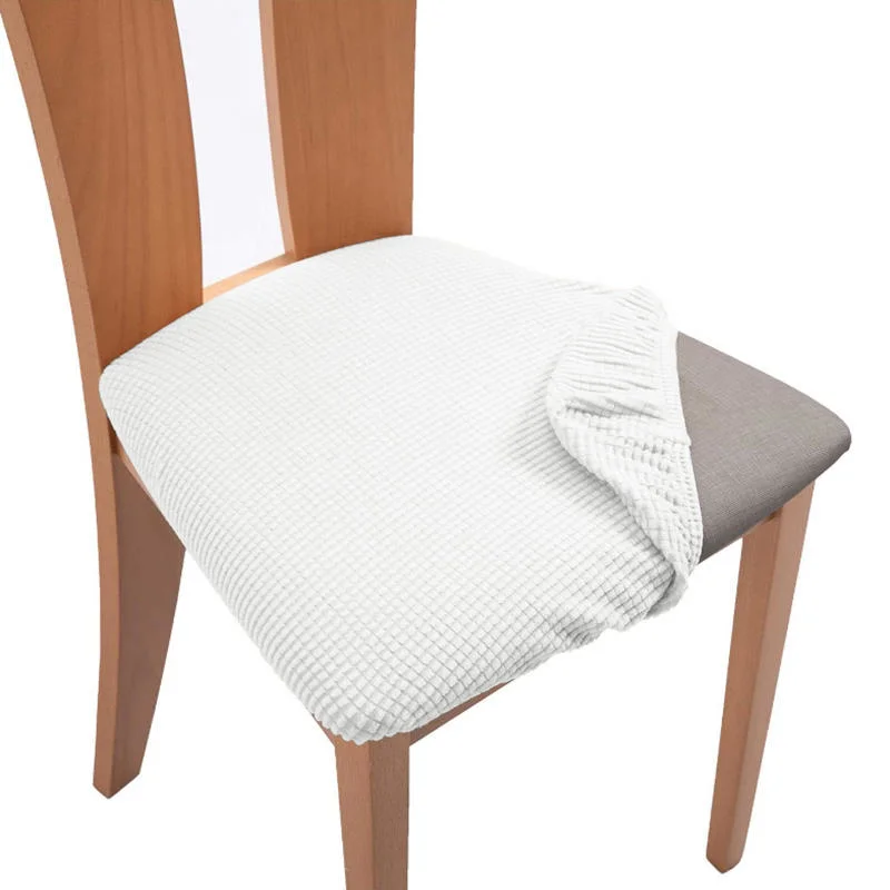Spandex Jacquard Chair Cover Dining Room Upholstered Solid Stretch Chair Seat Cover