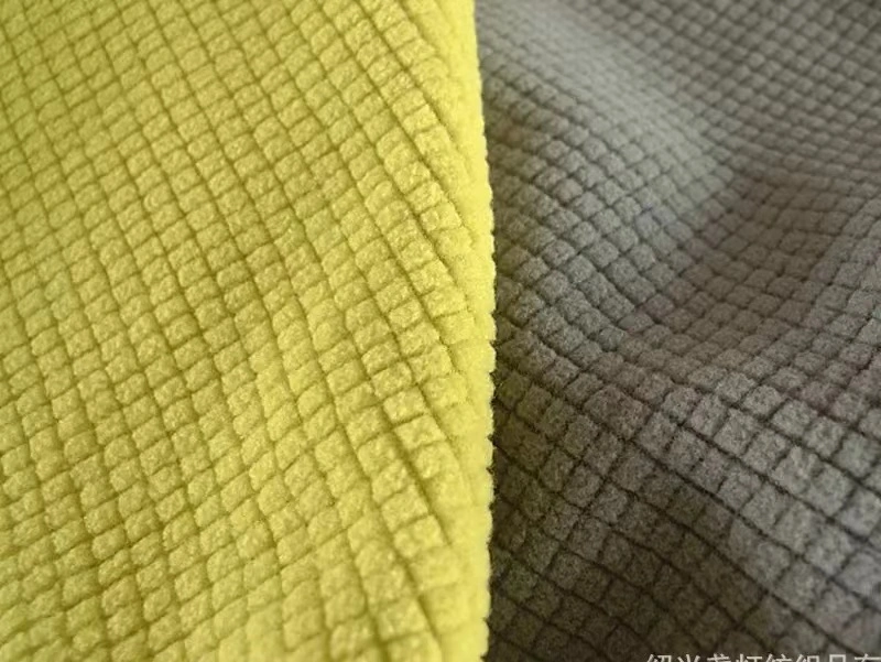 Polar Fleece Corn Elastic Fabric Jacquard Waffle Pineapple Style Waterproof Sofa Cover Fabric Pillow Cover