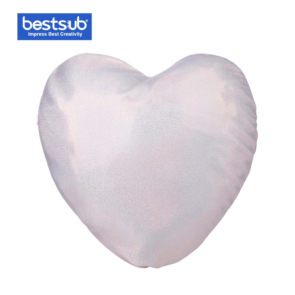 Bestsub Sublimation Glitter Heart Shape Pillow Cover (40*40cm, Champagne)