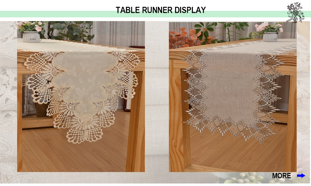 100% Polyester Luxury Lace Tablecloth Rectangular Jacquard Dining Wedding Party Tablecloths and Chair Cover Sets