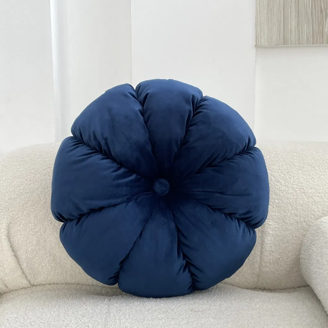 Velvet Pumpkin Cushion Futon Handmade Pleated Sofa Cushion Office Chair Cushion Bay Window Pillow