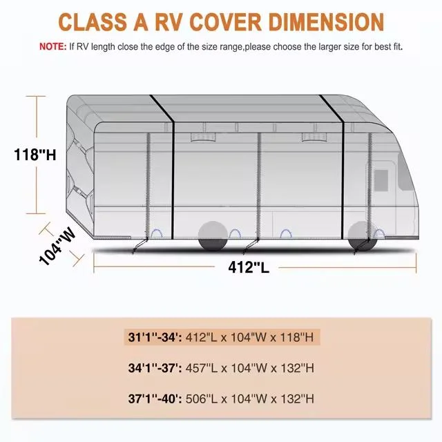 Waterproof Hail Protection 20FT 15FT Caravan Cover RV Cover