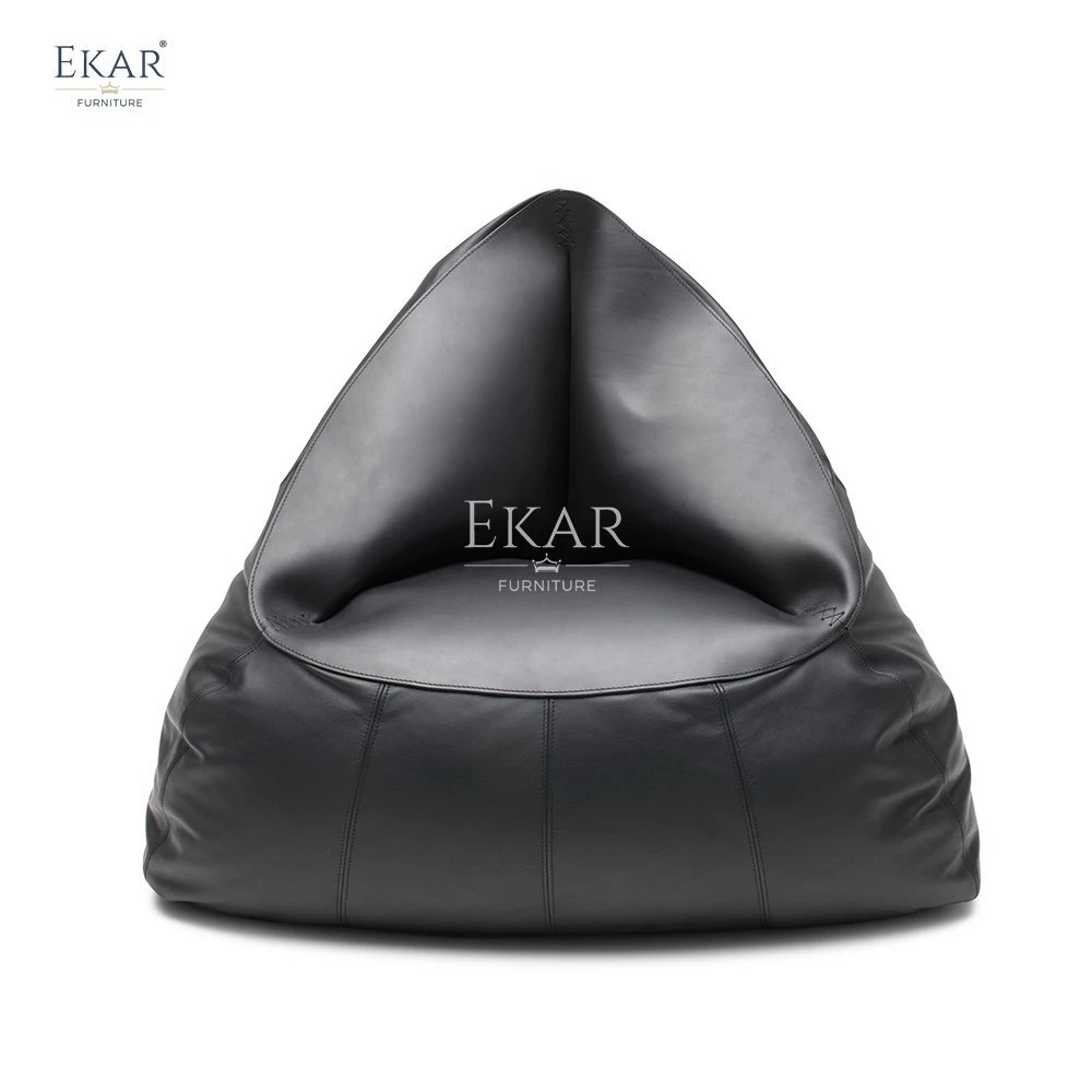 Bean Bag Chair with Polystyrene Particle Filling and Full Leather Cover