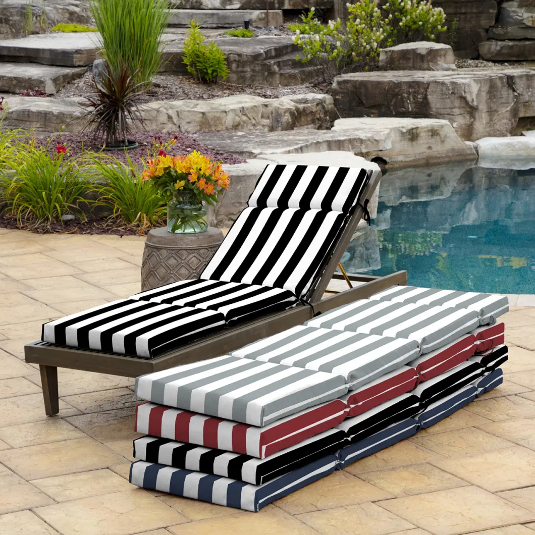 Pool Sunbed Cushionsoutdoor Sunlouger Cushion with Stripe Color