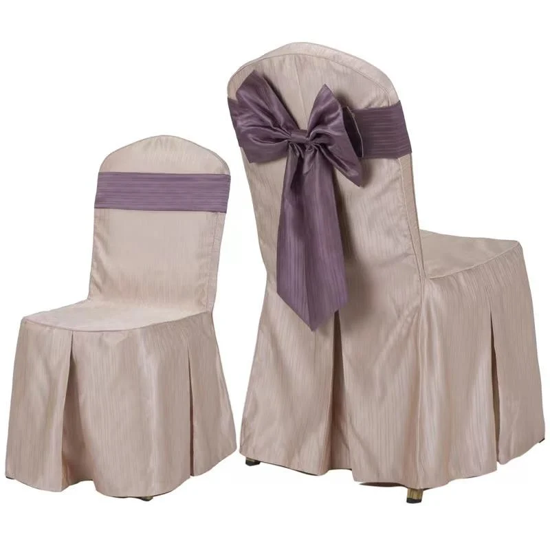 Wholesale Fitted Chair Covers for Dining Room with Bow Ribbon High Quality Home Decorative Chair Slipcovers