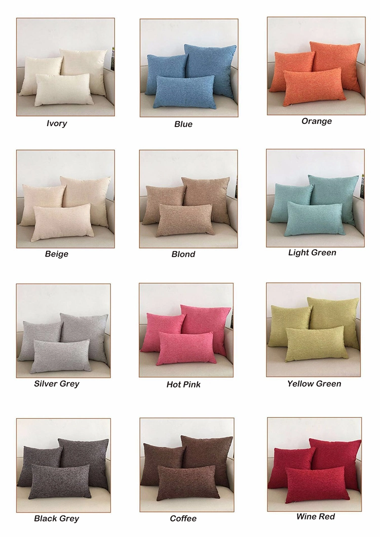 Ivory Sofa Cushion Cover Solid Basic 30X50cm 40X40cm 45X45cm 50X50cm 60X60cm Home Deactivate Throw Pillow Cover for Chair Car