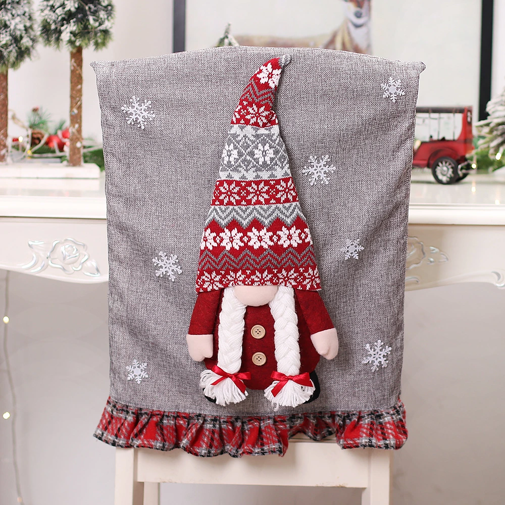 Snowman Oldman Bear Christmas Festival Chair Cover Decoration