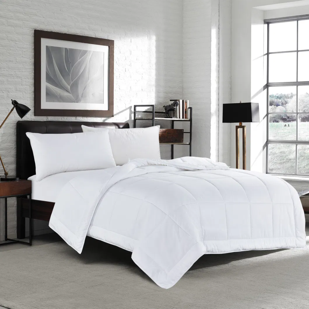 Hypoallergenic Customized Full Size Dyed Brushed Quilted Microfiber Quilt All Season Soft Breathable White Comforter