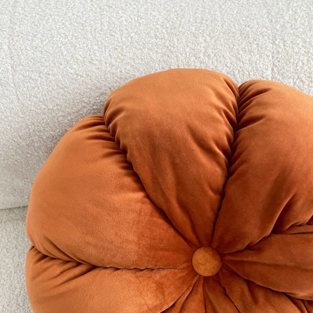 Handmade Pleated Sofa Cushion Velvet Pumpkin Cushion Futon Office Chair Cushion Bay Window Pillow