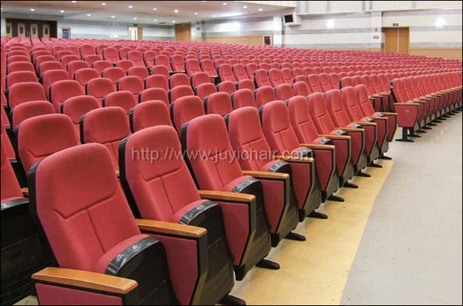 Jy-615s Room Modern Cover Fabric with Writing Tablet Folding Theater Chairs Interlocking Church Chair Theater Seats