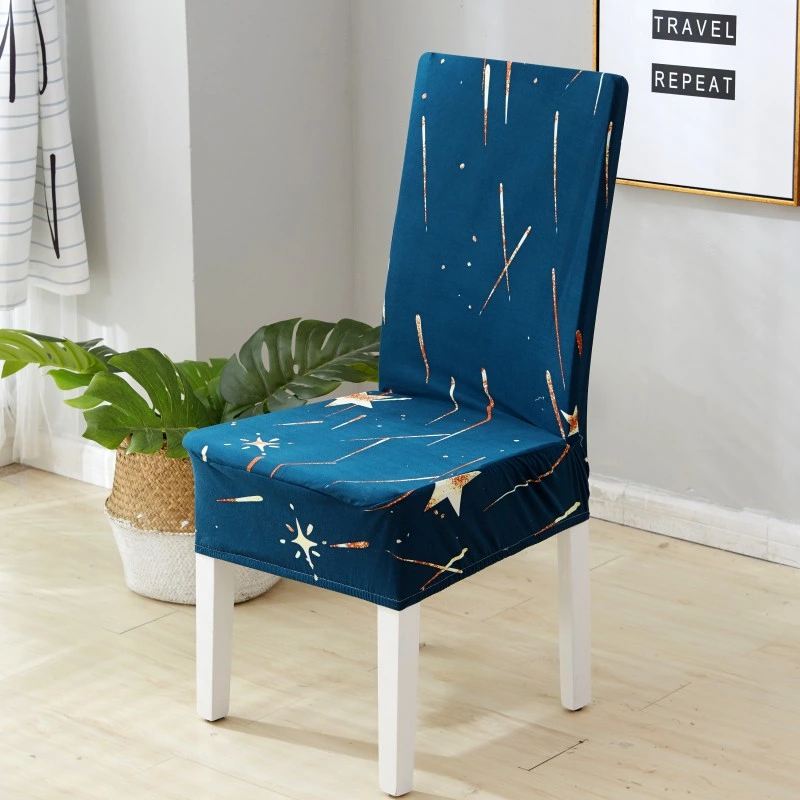 Spandex Elastic Printing Dining Chair Slipcover Modern Removable Kitchen Seat Case Stretch Chair Cover for Banquet