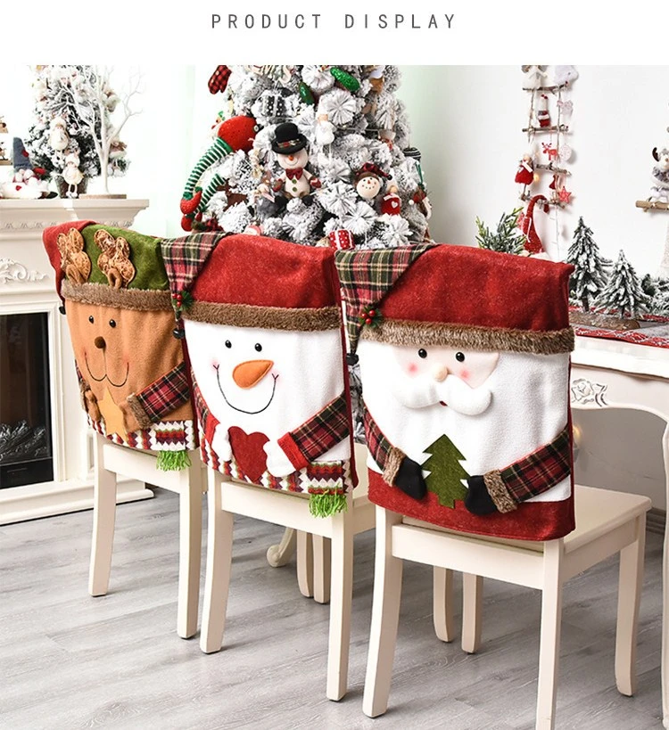 Christmas Lovely Decorative Chair Cover Creative Santa Claus Ornaments Christmas Chair Cover