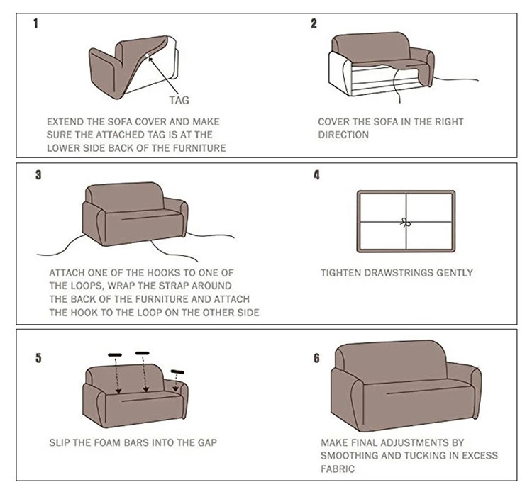 High Quality Polyester Stretchable Sofa Cover Fabric, 3 Seater Protective Skirt Slipcover Sofa Cover