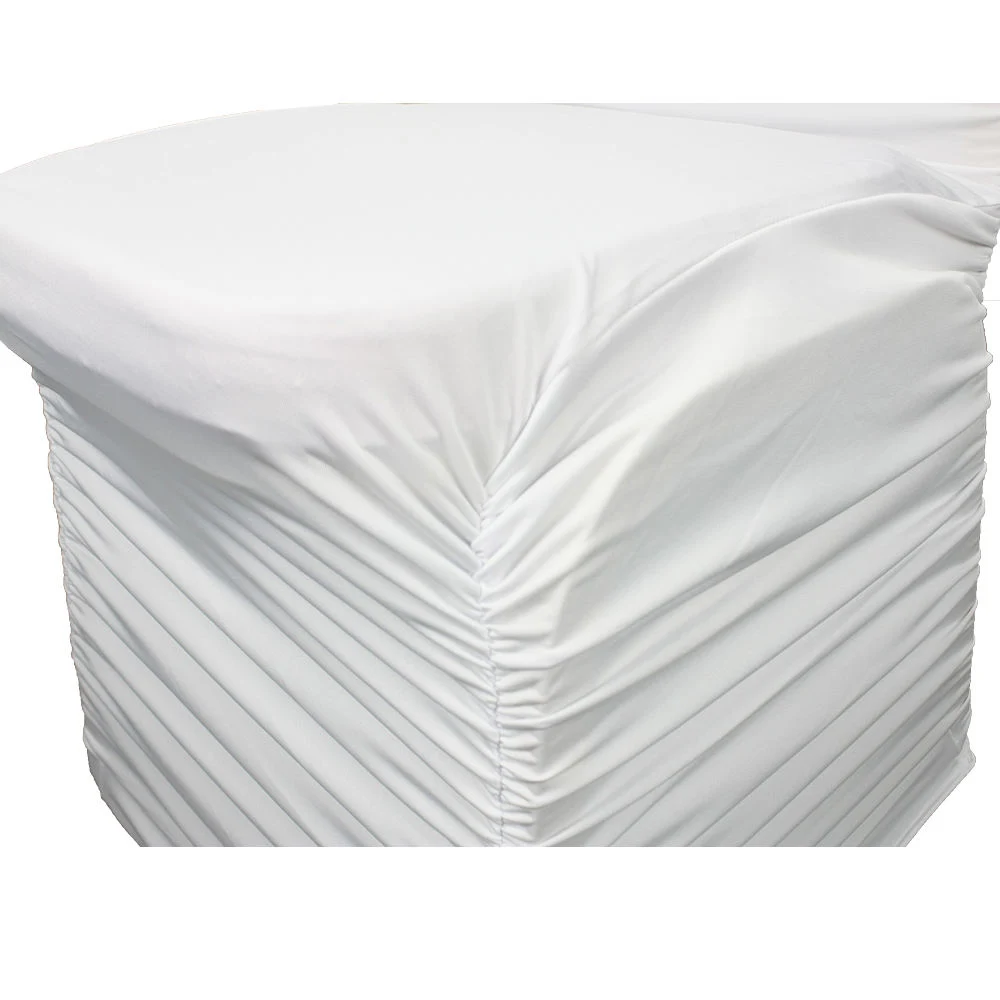 Luxury White Stretch Spandex Ruched Banquet Wedding Slipcovers Chair Covers