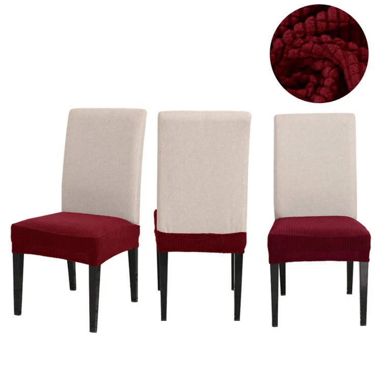 Solid Heavy Duty Spandex Fabric Chair Seat Cover for Dining Rooms Chair