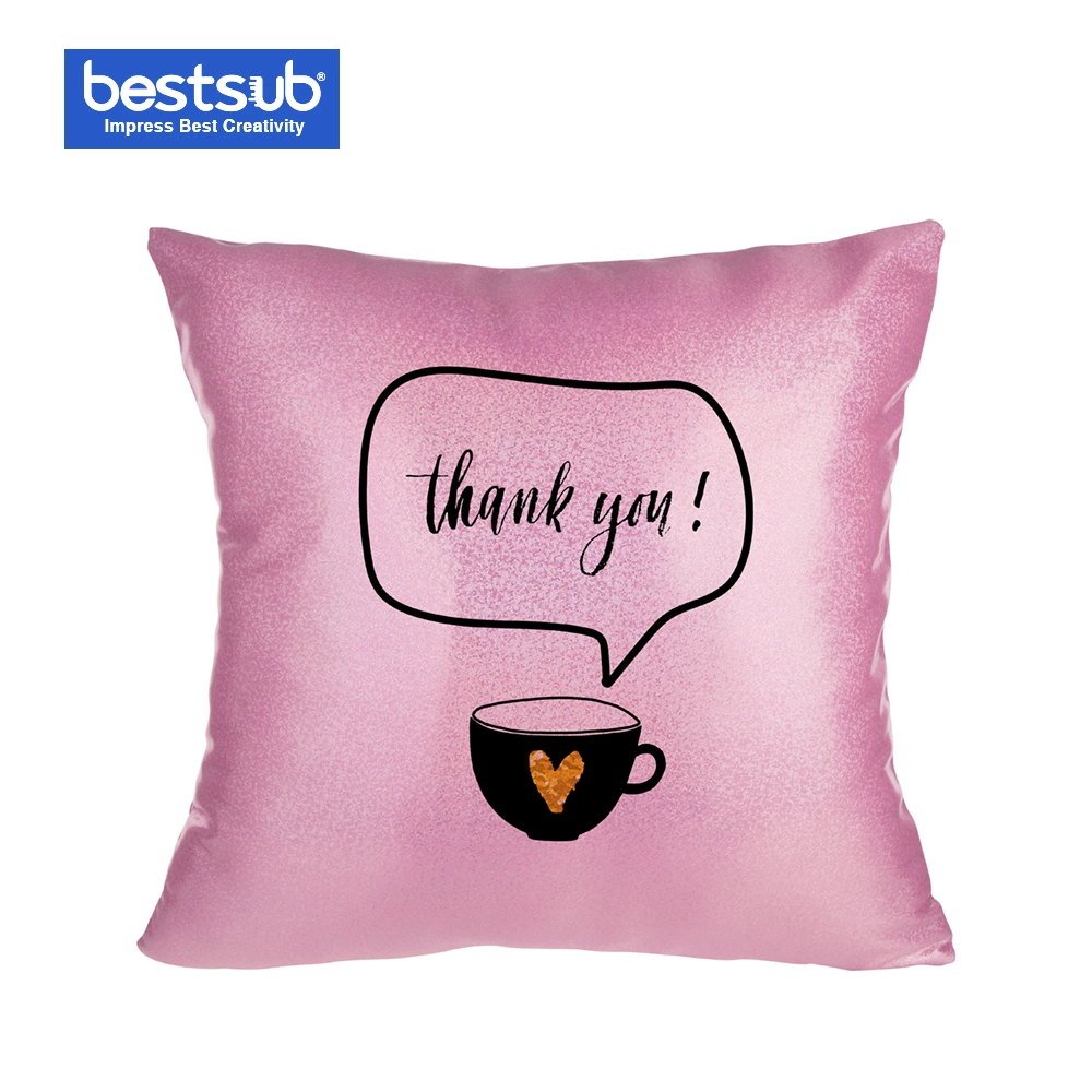 Bestsub Sublimation Glitter Pillow Cover (40*40cm, Pink)