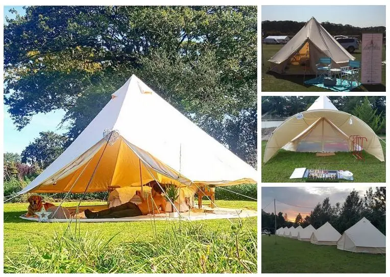 Family Glamping Waterproof Bell Tents for 5 Person