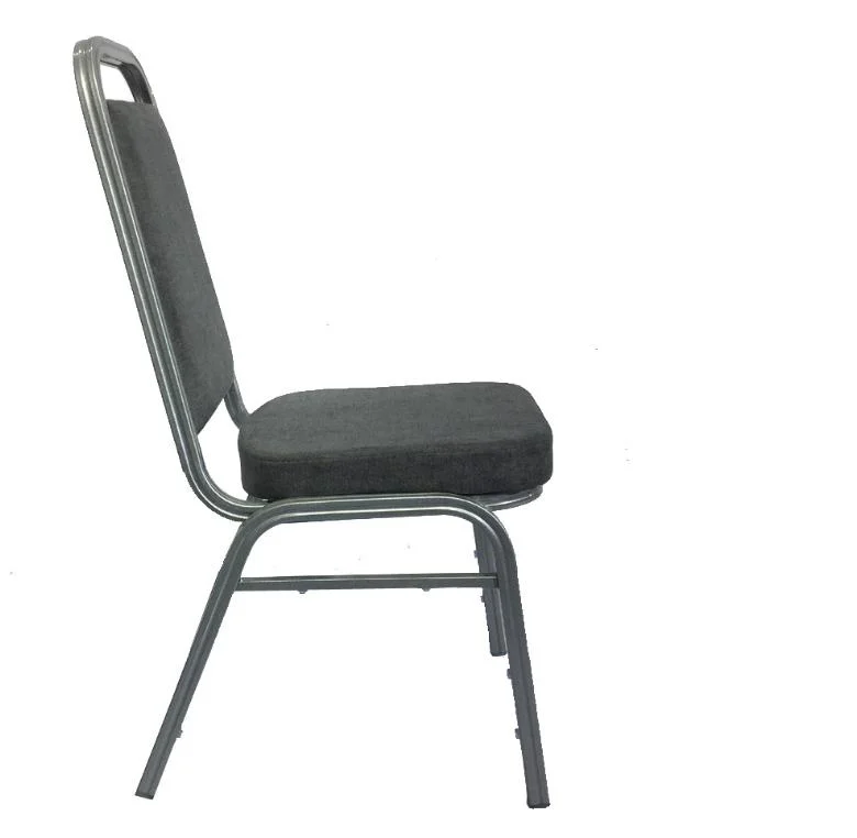 Professional Manufacturer of Stackable Ascot Black Vinyl Steel Square Seat Dining Banquet Chair (ZG10-002)