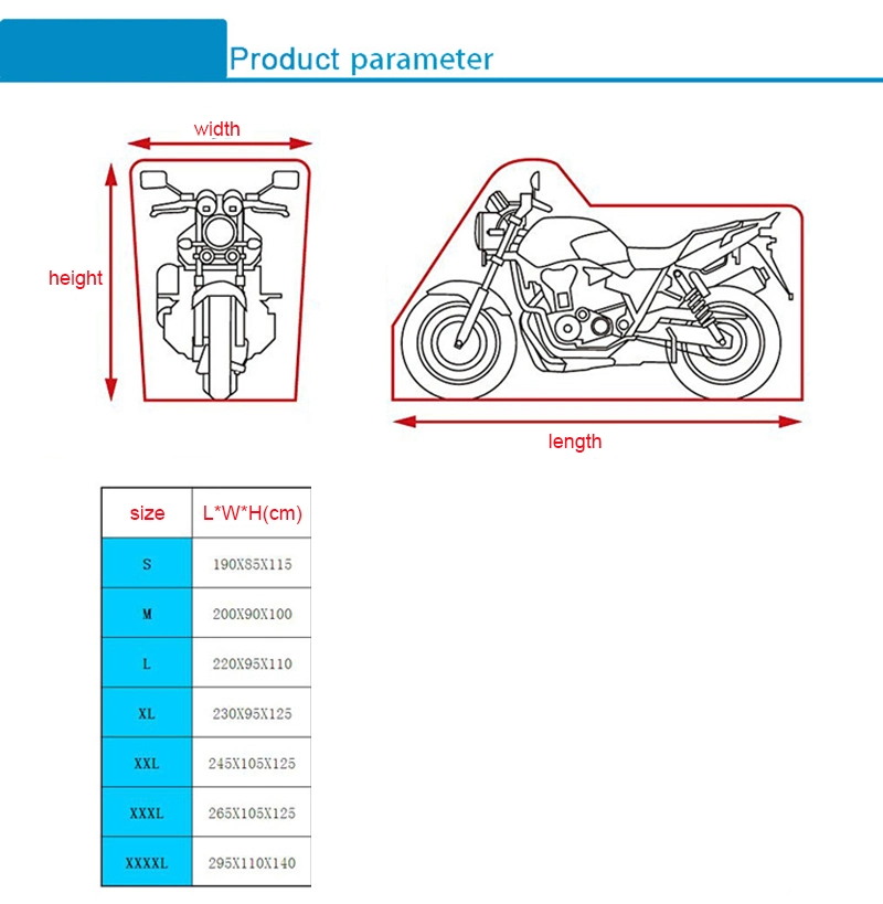 Motorbike Breathable Cover with Buckle Lock Hole UV Resistant Rainproof Dust-Proof Cover Wyz12944