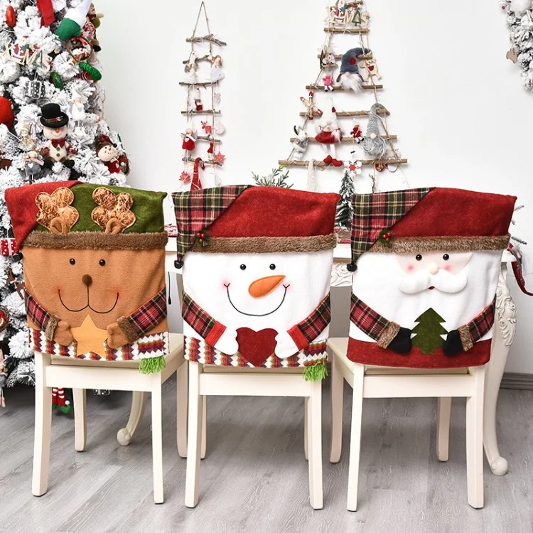 Hot Selling Christmas Decoration Chair Cover Home Furniture Decorative Ornaments Party Furnishings Xmas Chair Slipcover