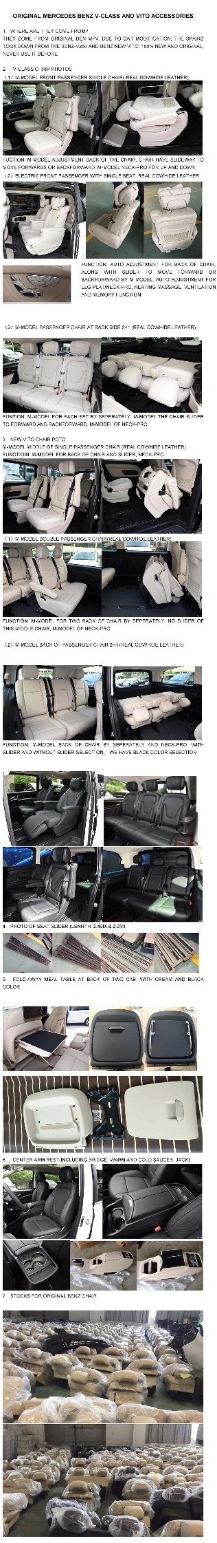 Luxury &amp; VIP Seats for Mercedes Benz Vito/V-Class/Metris/Sprinter Modification