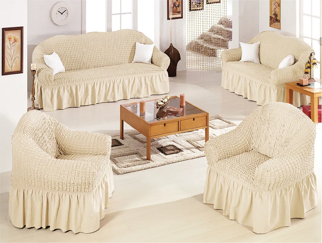 Custom Beige Spandex Elastic Chair Sofa Cover Stretch Slipcover