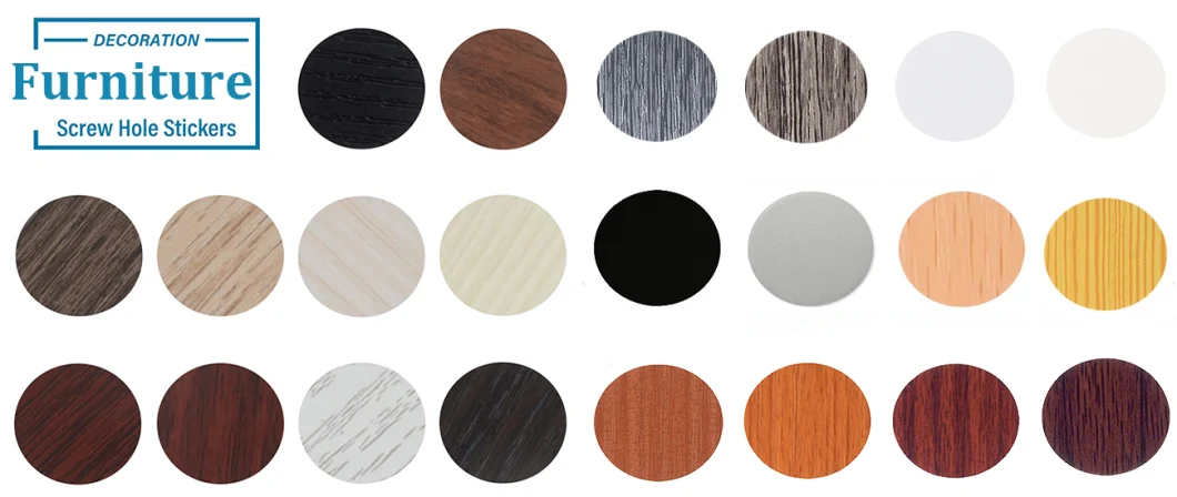 Diameter 16mm Baltic Birch Screw Hole Covers Office Suit Zebra Wood PVC Screw Sticker Covers for Retro Metal Table