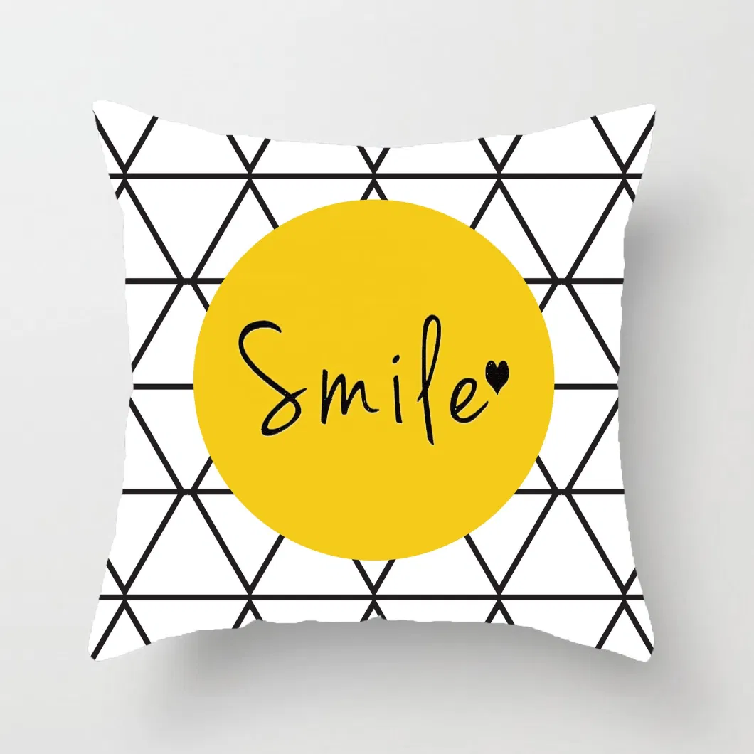 Yellow High Quality Latest Design Fancy Printed Cushion Covers Wholesale Custom for Sofa Chair Home Decor