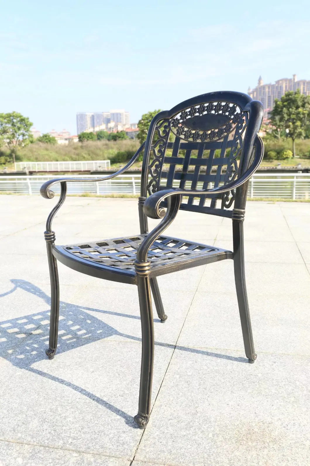 Patio Outdoor Furniture Cast Aluminum Chairs and Dining Chair Covers for Dining Table Garden Metal