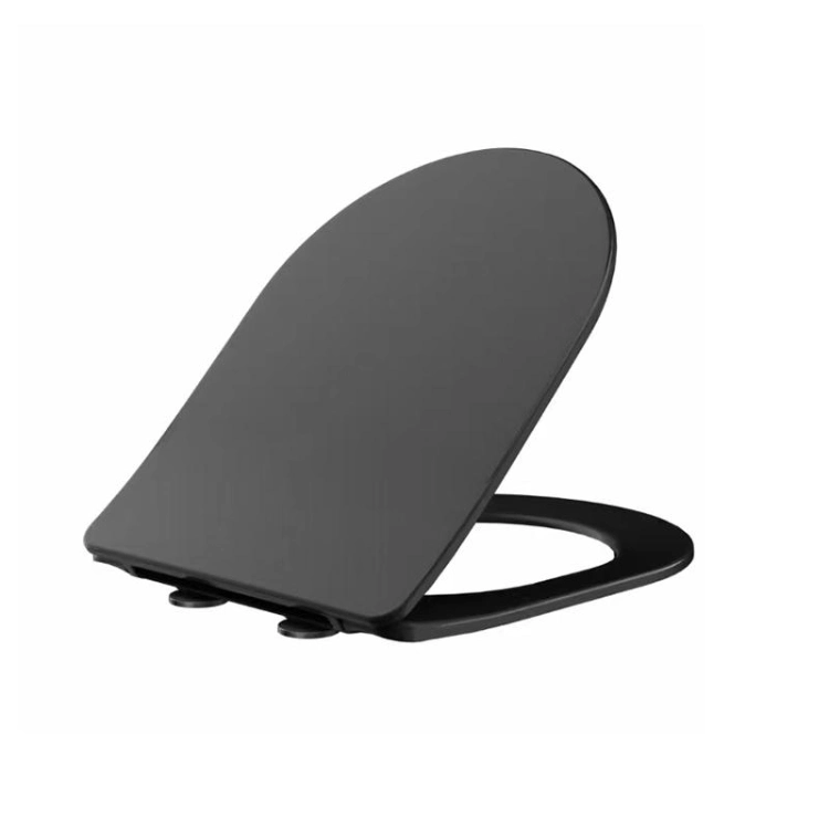 Universal Matte Black Round Shape Western Bathroom Wc Toilet Soft Close Seat Cover