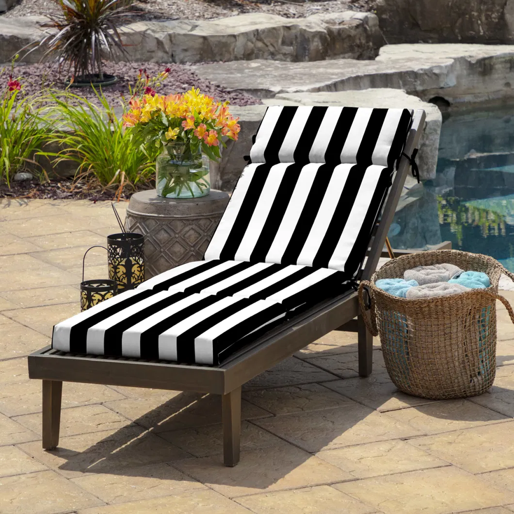 Pool Sunbed Cushionsoutdoor Sunlouger Cushion with Stripe Color