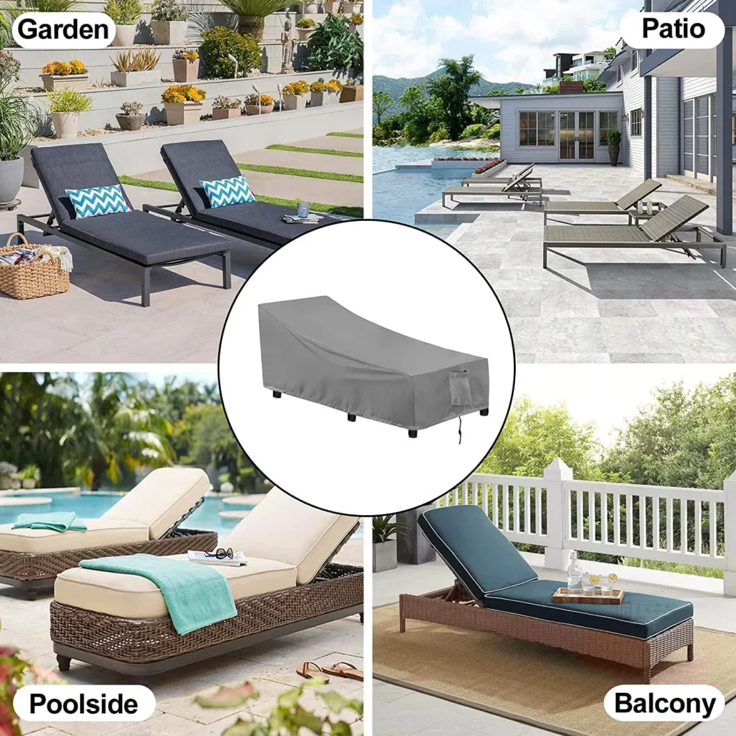 Factory Customized Outdoor Waterproof Terrace Lounge Chair Cover - UV Resistant Lounge Chair Cover, Heavy-Duty Weather Resistant Terrace Sofa Furniture Cover