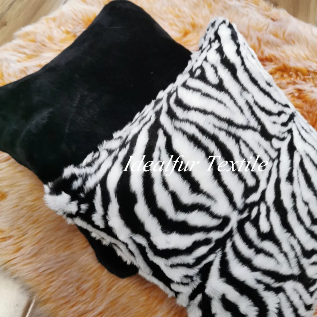 100% Polyester Fleece Custom Zebra-Stripe Decorative Pillow