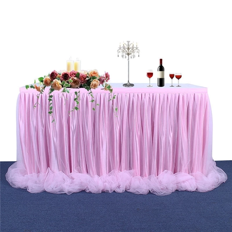 Custom Design 183X77cm Table Skirts Birthday Tulle Table Skirting Wedding Party Tutu Tulle Table Skirt Baby Shower Wedding Party Home Decor