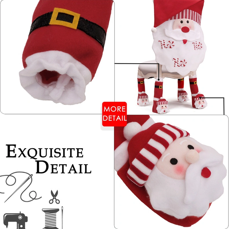 Christmas Decorations Red White Santa Decorative Cushion Seat Stretch Chair Covers